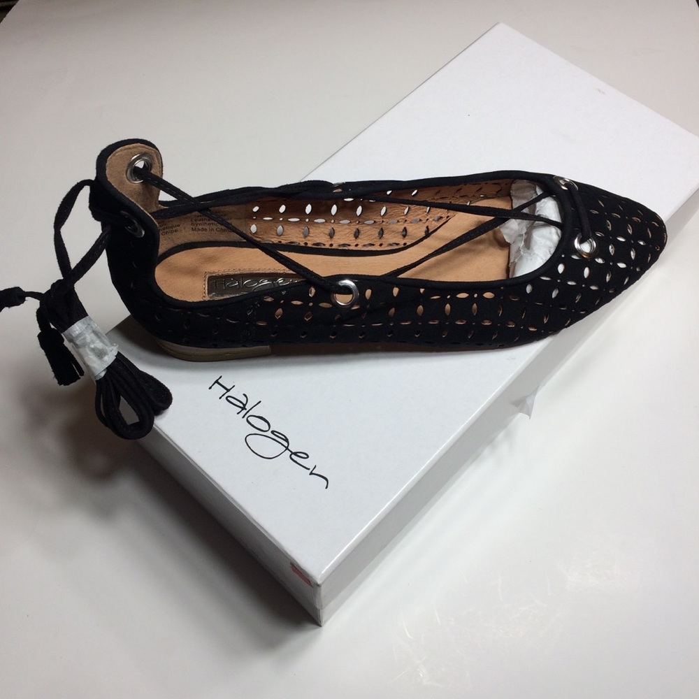 Halogen Nella Ghillie Black Ballet Women's Flats